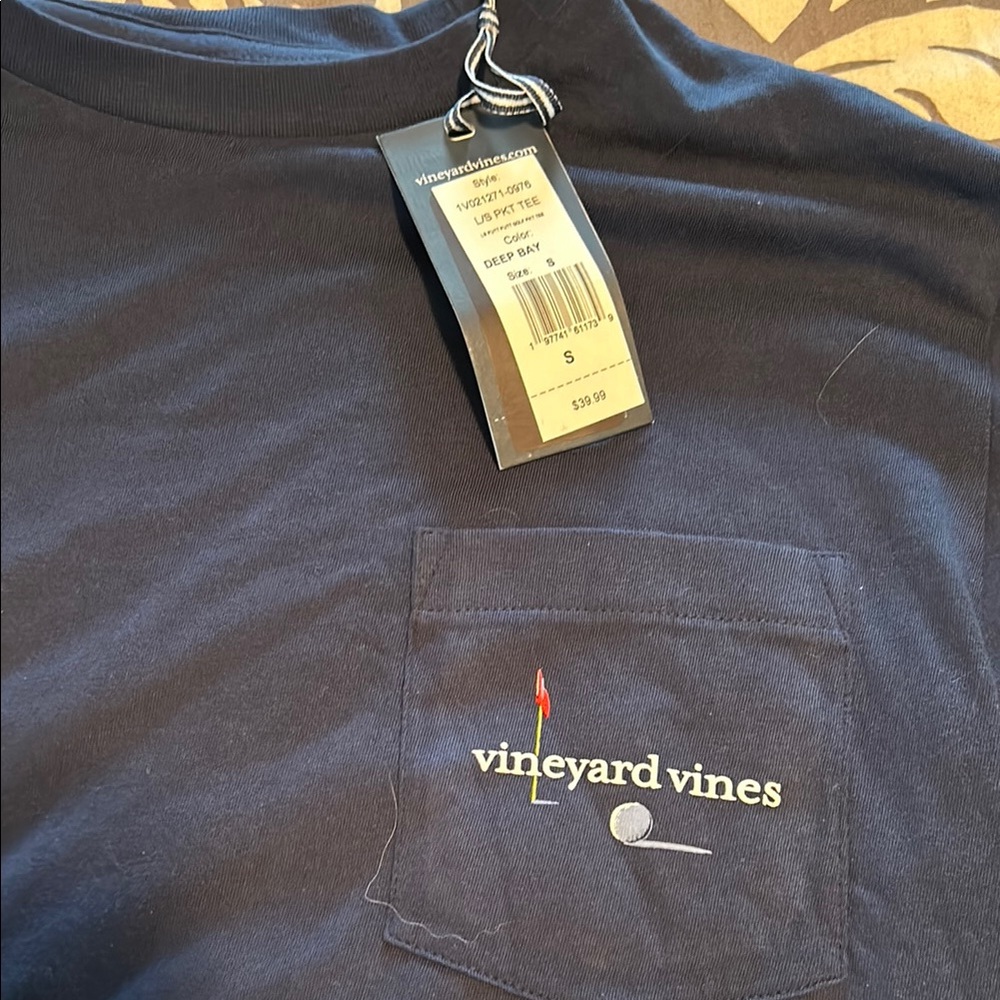 Vineyard Vines Blue Long Sleeve Tee with Smooth Texture